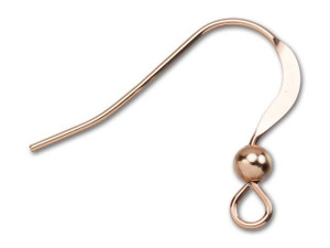 Rose Gold-Filled 14K/20 Flat Earwire with 3mm Bead (1 Pair) Rose Gold-Filled 14K/20 Flat Earwire with 3mm Bead (1 Pair)