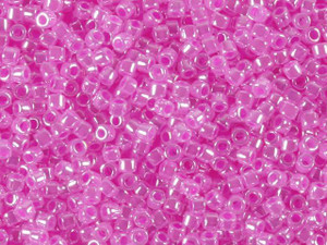 Miyuki 11/0 Crystal Fuchsia Ceylon Lined-Dyed Delica Seed Beads 2.5-Inch Tube Miyuki 11/0 Crystal Fuchsia Ceylon Lined-Dyed Delica Seed Beads 2.5-Inch Tube
