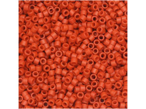 Miyuki 11/0 Opaque Semi-Matte Red-Orange Delica Seed Beads 2.5-Inch Tube Miyuki 11/0 Opaque Semi-Matte Red-Orange Delica Seed Beads 2.5-Inch Tube