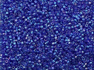 Miyuki 11/0 Trans AB Cobalt Blue Delica Seed Beads 2.5-Inch Tube