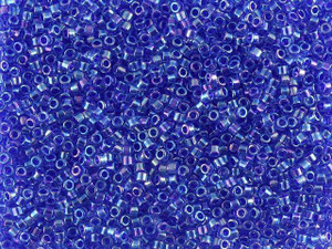 Miyuki 11/0 Trans AB Sapphire/Violet Delica Seed Beads 2.5-Inch Tube