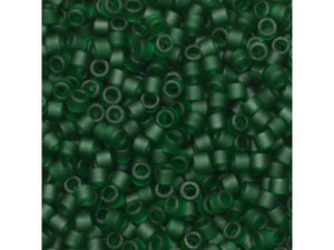 Miyuki 11/0 Trans Matte Emerald Green Delica Seed Beads 2.5-Inch Tube