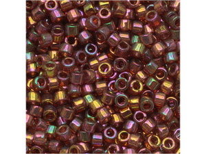 Miyuki 11/0 Trans Pearl Raspberry/Gold Delica Seed Beads 2.5-Inch Tube