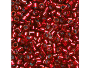 Miyuki 11/0 Trans Silver Lined Christmas Red Delica Seed Beads 2.5-Inch Tube Miyuki 11/0 Trans Silver Lined Christmas Red Delica Seed Beads 2.5-Inch Tube