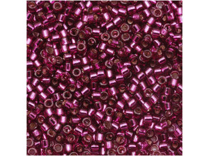Miyuki 11/0 Trans Silver Lined Dark Rose Delica Seed Beads 2.5-Inch Tube Miyuki 11/0 Trans Silver Lined Dark Rose Delica Seed Beads 2.5-Inch Tube