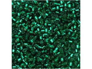 Miyuki 11/0 Trans Silver Lined Emerald Green Delica Seed Beads 2.5-Inch Tube Miyuki 11/0 Trans Silver Lined Emerald Green Delica Seed Beads 2.5-Inch Tube