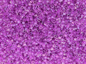 Miyuki 11/0 Delica Bead Transparent AB Dark Lilac 2.5-Inch Tube Miyuki 11/0 Delica Bead Transparent AB Dark Lilac 2.5-Inch Tube