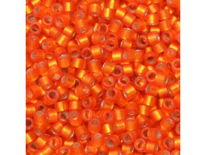 Miyuki 11/0 Transparent Silver Lined Bright Orange Delica Seed Beads 2.5-Inch Tube
