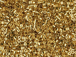 Miyuki 8/0 Metallic 24 Karat Gold-Plated Hex Cut Seed Beads 2.5-Inch Tube 