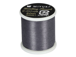 Japanese Dark Grey Pre-waxed Nylon Beading Thread 50 Yards for DIY