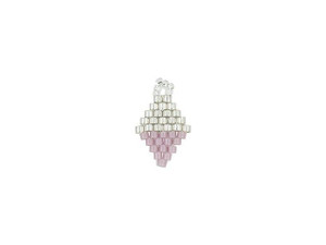 Miyuki Silver/Purple Diamond Beaded Focal Charm Miyuki Silver/Purple Diamond Beaded Focal Charm