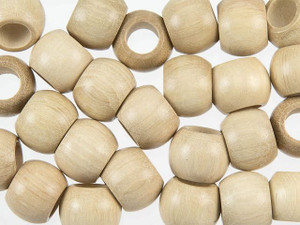 Natural 14 x 11mm Round Large-Hole Euro Wood Beads Natural 14 x 11mm Round Large-Hole Euro Wood Beads