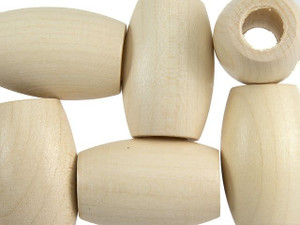 Natural 22 x 33mm Oval Large-Hole Euro Wood Beads