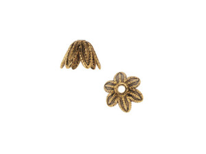 Nunn Design 6mm Antique Gold-Plated Pewter Daisy Bead Cap
