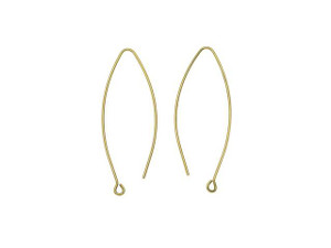 Nunn Design Antique Gold-Plated Brass Small Open Oval Ear Wire (1 Pair)