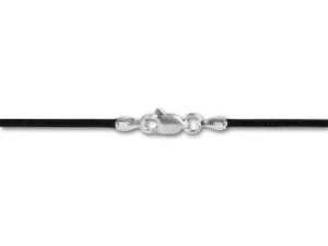 16-Inch 1.5mm Leather Necklace - Black with Sterling Silver Clasp 16-Inch 1.5mm Leather Necklace - Black with Sterling Silver Clasp