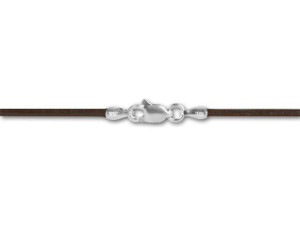16-Inch 1.5mm Leather Necklace - Brown with Sterling Silver Clasp 16-Inch 1.5mm Leather Necklace - Brown with Sterling Silver Clasp