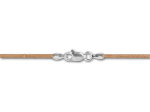 16-Inch 1.5mm Leather Necklace - Natural with Sterling Silver Clasp 16-Inch 1.5mm Leather Necklace - Natural with Sterling Silver Clasp