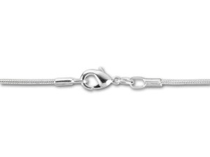16-Inch 1mm Silver-Plated Brass Snake Chain Necklace 16-Inch 1mm Silver-Plated Brass Snake Chain Necklace