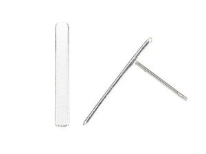 Nunn Design Silver-Plated Brass Small Earring Post Bar with Butterfly Clutch (1 Pair) Nunn Design Silver-Plated Brass Small Earring Post Bar with Butterfly Clutch (1 Pair)