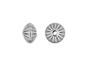 Oxidized Sterling Silver 6.5mm Corrugated Saucer Bead Oxidized Sterling Silver 6.5mm Corrugated Saucer Bead