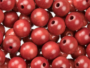 Red 12mm Round Euro Wood Beads Red 12mm Round Euro Wood Beads