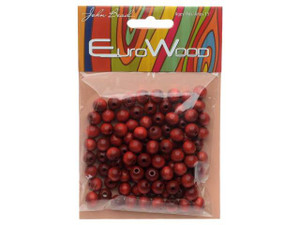 Red 4mm Round Euro Wood Beads