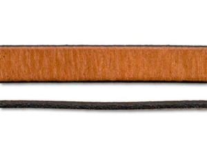 Regaliz 10mm Flat Tobacco Brown and Black Leather by the Inch Regaliz 10mm Flat Tobacco Brown and Black Leather by the Inch