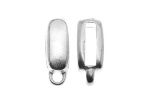 Regaliz 10x2.5mm Antique Silver-Plated Small Rectangle Charm Holder Slider Bead Regaliz 10x2.5mm Antique Silver-Plated Small Rectangle Charm Holder Slider Bead