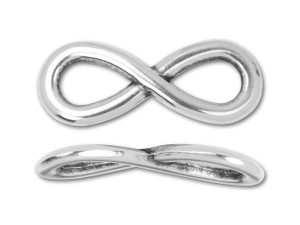 Regaliz Antique Silver-Plated 12x30mm Infinity Slider Bead Regaliz Antique Silver-Plated 12x30mm Infinity Slider Bead