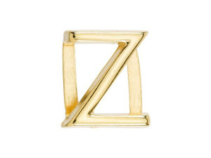 Regaliz Gold-Plated Pewter Alphabet Slider Bead for Flat Leather - Z Regaliz Gold-Plated Pewter Alphabet Slider Bead for Flat Leather - Z