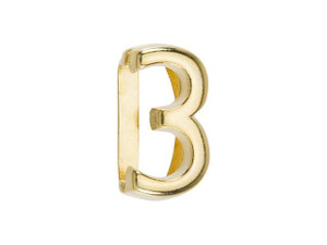 Regaliz Gold-Plated Pewter Number Slider Bead for Flat Leather - 3 Regaliz Gold-Plated Pewter Number Slider Bead for Flat Leather - 3