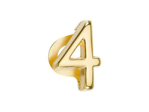 Regaliz Gold-Plated Pewter Number Slider Bead for Flat Leather - 4 Regaliz Gold-Plated Pewter Number Slider Bead for Flat Leather - 4