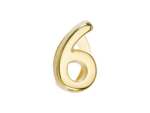 Regaliz Gold-Plated Pewter Number Slider Bead for Flat Leather - 6 or 9 Regaliz Gold-Plated Pewter Number Slider Bead for Flat Leather - 6 or 9