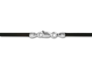 18-inch 2.0mm Rubber Necklace - Black with Sterling Silver Clasp 18-inch 2.0mm Rubber Necklace - Black with Sterling Silver Clasp