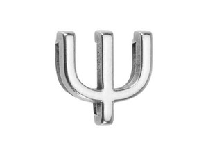 Regaliz Silver-Plated Pewter Greek Alphabet Slider Bead for Flat Leather - PSI Regaliz Silver-Plated Pewter Greek Alphabet Slider Bead for Flat Leather - PSI