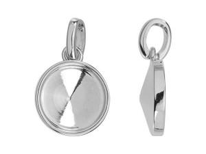 Rhodium-Plated Glue-In Charm Setting for 1122 14mm Rivoli Rhodium-Plated Glue-In Charm Setting for 1122 14mm Rivoli