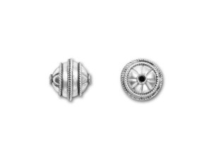 Round Bali Silver Bead with Rope Round Bali Silver Bead with Rope