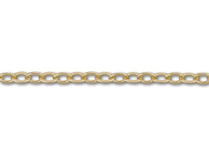 Satin Hamilton Gold-Plated Flat Oval Cable Chain by the Foot Satin Hamilton Gold-Plated Flat Oval Cable Chain by the Foot