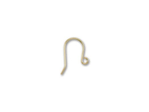 Satin Hamilton Gold-Plated Plain French Hook Earwire (1 Pair)