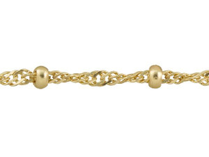 Satin Hamilton Gold-Plated Satellite with Twisted Curb Chain by the Foot Satin Hamilton Gold-Plated Satellite with Twisted Curb Chain by the Foot