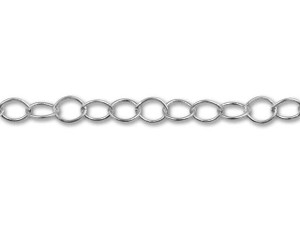 Silver-Plated 6x5mm, 22 Gauge Cable Chain by the Foot Silver-Plated 6x5mm, 22 Gauge Cable Chain by the Foot