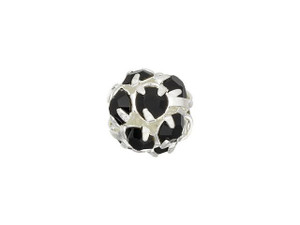 Silver-Plated 8mm Jet Rhinestone Ball Bead Silver-Plated 8mm Jet Rhinestone Ball Bead