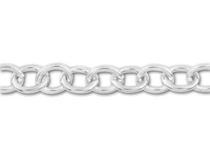 Silver-Plated 8x7mm, 15 Gauge Cable Chain by the Foot Silver-Plated 8x7mm, 15 Gauge Cable Chain by the Foot