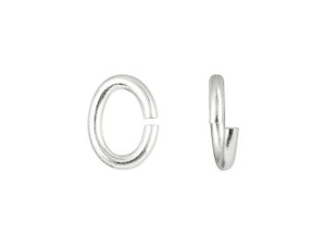 Silver-Plated Brass 6mm Open Oval Jump Ring Silver-Plated Brass 6mm Open Oval Jump Ring