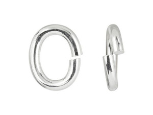 Silver-Plated Brass 8mm Open Oval Jump Ring Silver-Plated Brass 8mm Open Oval Jump Ring