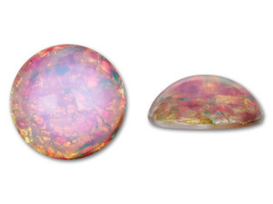 18mm Round Glass Cabochon - Fire Opal 18mm Round Glass Cabochon - Fire Opal