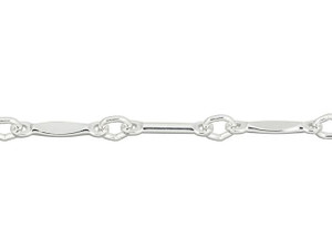 Silver-Plated Brass Dainty Bar Link Chain Silver-Plated Brass Dainty Bar Link Chain