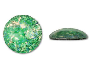 18mm Round Glass Cabochon - Green Opal 18mm Round Glass Cabochon - Green Opal