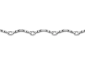 Silver-Plated Curved Tube Chain by the Foot